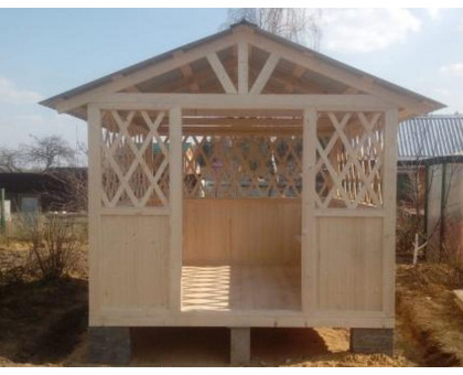 Беседка для дачи "Типовая" в городской округ Серпухов с двухскатной крышей